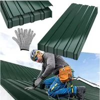 Clanmacy Trapezblech Deckenplatten 36st 115x45cm 18 Wellplatte Dachpaneele Profilblech, 115x45x0.25 mm (Set 36-St) UV-Schutz, Wasserfest, Wetterfest, Rostresistent, Korrosionsbeständig