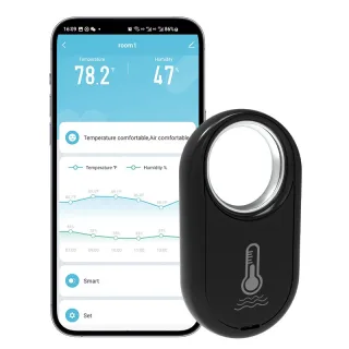 Tuya Zigbe Hanging Temperature Humidity Sensor Removeable Smart Life Thermometer Detector Voice Control with Alexa Googl