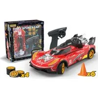 Rolipo RC-Auto RC-Drift-Auto im Maßstab 1:18, Allradantrieb, 2,4 GHz, 15km/h, (1-tlg), Rennsport-Spielzeugauto mit LED-Leuchten, Renn- und Drifträder