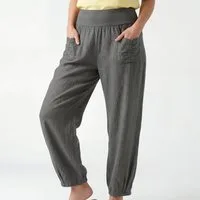 OriginalYou Leinenhose Sommerliche Leinen Pumphose luftig leichte Schlupfhose luftig & leichtes Leinengewebe, elastischer Bund, in Unifarbe