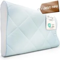 Herlag Nackenstützkissen Cooling kühlendes Kissen, Füllung: 100% Polyester, Seitenschläfer, Bauchschläfer, 30x50 cm mit Memory-Schaum und kühlendem Bezug