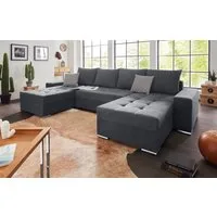 COLLECTION AB Wohnlandschaft Josy XL U-Form, Breite: 313 cm, Liegefl. 137x266 cm, Bettfunktion, Bettkasten & 2 Zierkissen, Federkern