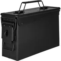 Trucky Aufbewahrungsbox Ammo Box Munitionsbox Box Metallkiste Metallbox Schwarz Metall