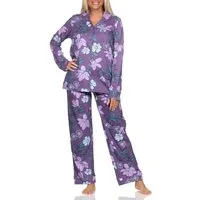 Normann Pyjama Normann Damen langarm Schlafanzug Pyjama aus Jersey