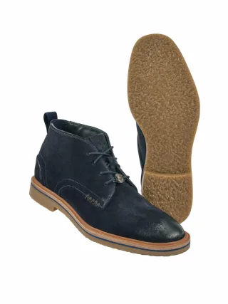 Gordon & Bros Herren Nachtschwärmer-Boot Blau Veloursrindleder