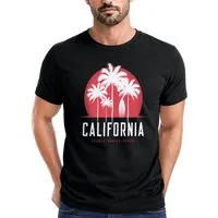 Neverless Print-Shirt Herren T-Shirt California Palmen Santa Monica Beach Sommer Sonne mit Print