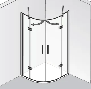 HSK Atelier Plan Runddusche 4-teilig, 2 Drehtüren 17508xxx550