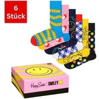 Happy Socks Freizeitsocken 6er Pack Baumwoll Socken mit Motiv Classic, Geschenk, Geburtstag