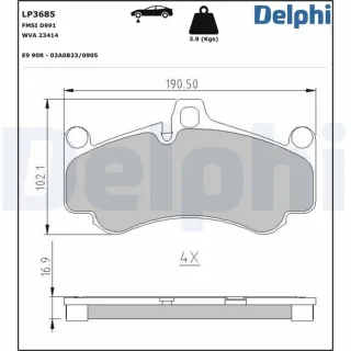Delphi Bremsbel?ge vorne Porsche 911 Carrera 3,6