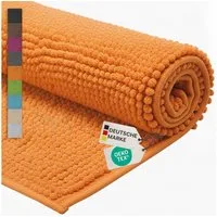 NYVI Badematte WC Vorleger NYVISpa Chenille Badvorleger, Höhe 20 mm, Polyester, Rutschfest, Saugfähig, Schnell Trocknend, Fußbodenheizung geeignet