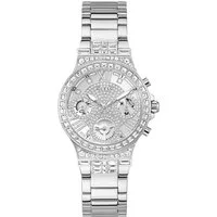 Guess Quarzuhr MOONLIGHT GW0320L1, Armbanduhr, Damenuhr, Kristallsteine, Edelstahlarmband