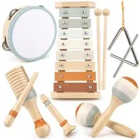 Zaewry Spielzeug-Musikinstrument Musikinstrumente für Kinder Kinderspielzeug ab 3 Jahre Holzspielzeug, (6 tlg), Instrumente Musikinstrumente Montessori Spielzeug
