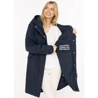 Zwillingsherz Kurzmantel "Keep Smiling" Kapuze, verdeckter Reißverschluss, Oversize