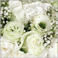 Ambiente Luxury Paper Products Papierserviette, Servietten Papier 33x33cm 3-lag mit Rosen & Schleierkraut Motiv 20 Stk