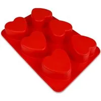 wisefood Silikonform Silikonform Herzen - rot 27 x 18.5 x 3.5cm, (1-tlg)