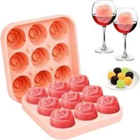 FOUORTUNATE-BEE Eiswürfelform Eiswürfelform Silikon Rosen-Design mit Deckel wiederverwendbar