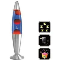7even Lavalampen LED Lava Lampe Rakete 35cm Silber - Rot Blau