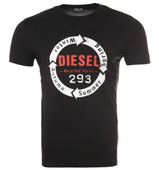 T-shirt T-Diego C1 Graphic Logo Diesel Pour Homme en Noir