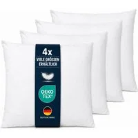 Bestlivings Federkissen Innenkissen für Deko und Schlafzimmer, Füllung: 100% Federn, Bezug: Baumwolle, 4er-Set, hochwertig verarbeitet, atmungsaktiv, formstabil, 40°C waschbar