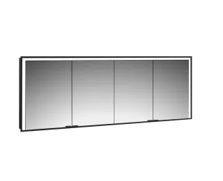 emco LED-Lichtspiegelschrank Prime 3 Unterputz, 2000 mm, 4-türig, schwarz, 949714410 949714410