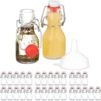 relaxdays Vorratsglas Kleine Flaschen mit Bügelverschluss Set, Glas, (30er Set, 30-tlg), 30er Pack
