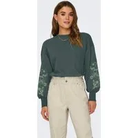 ONLY Sweatshirt ONLBROOKE L/S O-NECK FLOWER SWT Baumwollmischung, regular fit