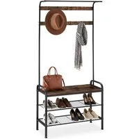 tectake Garderobe Wichita, inklusive Kippschutz, 73,5 x 36 x 184 cm