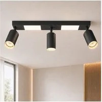 ZMH Deckenstrahler 3 Flammig Schwarz/Weiß GU10 Deckenlampe 20W 3000K für Flur und Küche, Einfache Installation, LED fest integriert, ohne Leuchtmittel, Warmweiß