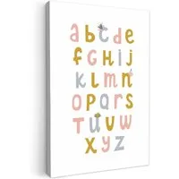 OneMillionCanvasses® Leinwandbild Pädagogisch - Das Alphabet lernen - Mädchen - Buchstaben, Fotodruck (1 St), Kinderzimmer Deko, Mädchen und Jungen Bilder 20x30 cm