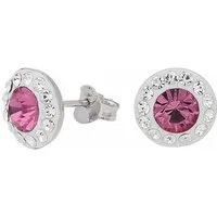 Firetti Paar Ohrstecker Schmuck Geschenk Silber 925 Ohrschmuck pink & weiß, mit Kristallstein