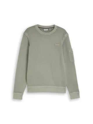 Tom Tailor - Sweatshirt mit Ärmeltasche greyish shadow olive - Gr. - S
