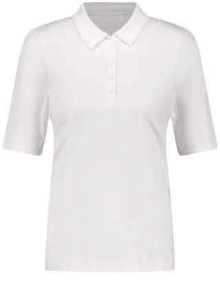 GERRY WEBER Collection - Poloshirt aus reiner Baumwolle weiß - Gr. - 46