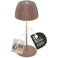 Briloner Leuchten LED Tischleuchte Riffle Tischlampe kabellos Akku USB-C dimmbar Design Award, LED fest integriert, 2700K- Extra-Warmweiß, Akku tauschbar, Indoor/Outdoor, Balkon, Wohnzimmer, Esszimmer