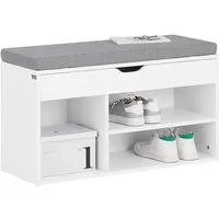 SoBuy Schuhbank FSR45, Schuhbank mit Sitzfläche Garderobenbank Flur, Eingangsbereich, mit Sitzkissen Sitzbank Schuhschrank Schuhregal 3 Fächer