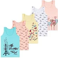 LOREZA Unterhemd 5er Set Mädchen Unterhemden - Mix - Bunt (Set, 5-St., 5er-Pack)