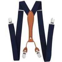 axy Hosenträger Herren Hosenträger 4 Stabile Clips X-Form 2,5cm Breit verstellbar und elastisch 120cm Lang