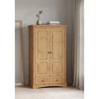 OTTO home Wäscheschrank Rustic (B/T/H: 94/39/150 cm) aus massiver Kiefer, FSC®, schöne Kassettenoptik, mit Ringgriffen