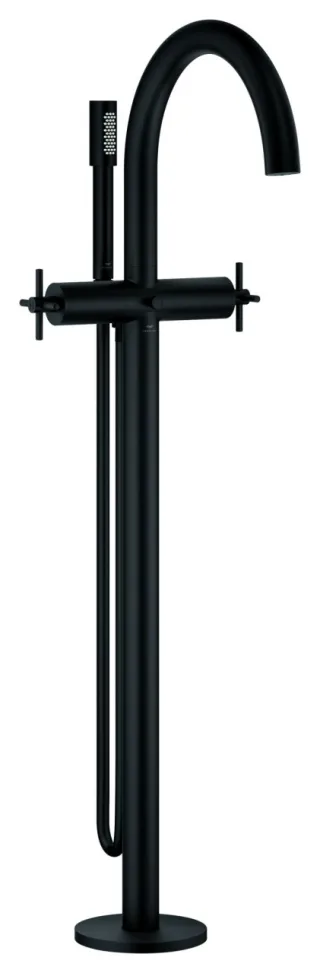 GROHE 2-Griff-Wannenbatterie Atrio 25272, FMS Bodenmont. Kreuz-Griff phantom black, 25272KF0 25272KF0