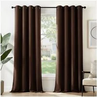 Deconovo Verdunkelungsvorhang Gardinen mit Ösen Blickdichte Vorhang Kälteschutz Schlafzimmer 2er Set, Blackout Curtain einfarbig Thermo Vorhang Verdunkelung Wärmeisolierend