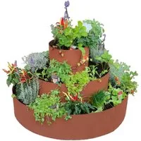 UNUS GARDEN Hochbeet Kräuterschnecke Rostoptik, Kräuterspirale Kräuterpyramide Pflanzring