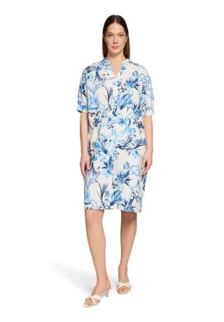 Robe Légère - Hemdblusenkleid Beige/Blau - Gr. - 40