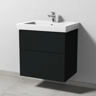 Sanipa 3way Waschtischunterbau zu Villeroy & Boch Subway 2.0 Waschtisch mit 2 Auszügen, Vulkan-Matt SP6131V