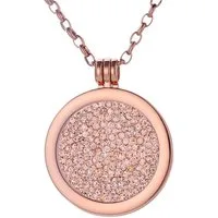 Morella Kette mit Anhänger Halskette 70 cm roségold mit MünzAnhänger 33 mm (2-tlg), Kette inkl. austauschbarem Coin, roségold, im Samtbeutel