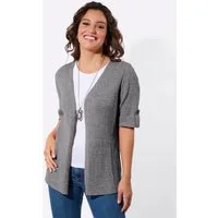 Witt Strickjacke Strickjacke Kurzarm Rippoptik