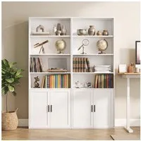 VASAGLE Bücherregal Standregal mit Tür, 2 -tlg., 6-stöckiges hohes Regal, offenen Fächern, 24 x 60 x 175 cm