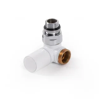 Terma Winkeleck-Regelventil CYLINDER GZ 1/2"-GZ 24-19 links, TGZRBI002, Weiß TGZRBI002