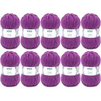 Gründl Wolle Lisa Premium Uni im 10x50g Wollpaket zum Handarbeiten Häkelwolle, (Wolle zum Stricken, Häkeln, Handarbeiten, Handstrickgarn), weich und pflegeleicht, ohne Schurwolle
