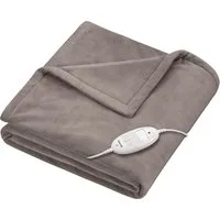 BEURER Heizdecke HD 75 Cosy Taupe, 6 Temperaturstufen, 180 x 130 cm, kuschelige Wärmedecke in Kunstfelloptik, maschinenwaschbar bei 30 °C