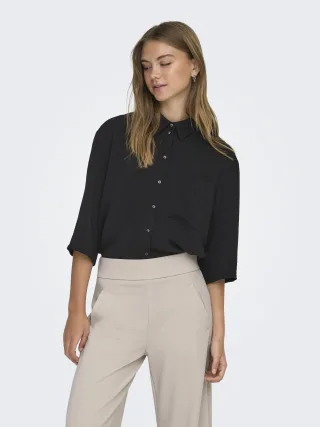 JDY - JDYDIVYA LIFE 3/4 LOOSE SHIRT WVN NOOS Black - Gr. - L