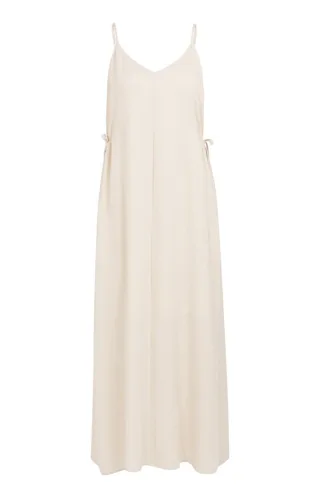 Yaya - Maxikleid mit Kordelzug beige - Gr. - 36